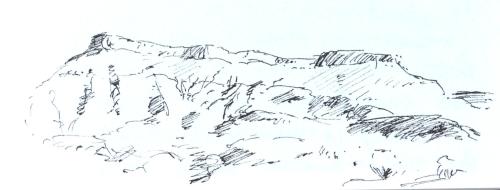 Utah scenery, sketch, Kit Miracle